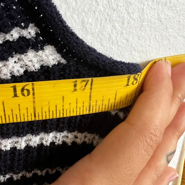 Navy Striped Knit Tank‎ Top, Coastal Chic, Old Money, Minimalist, Preppy, Medium - Image 5