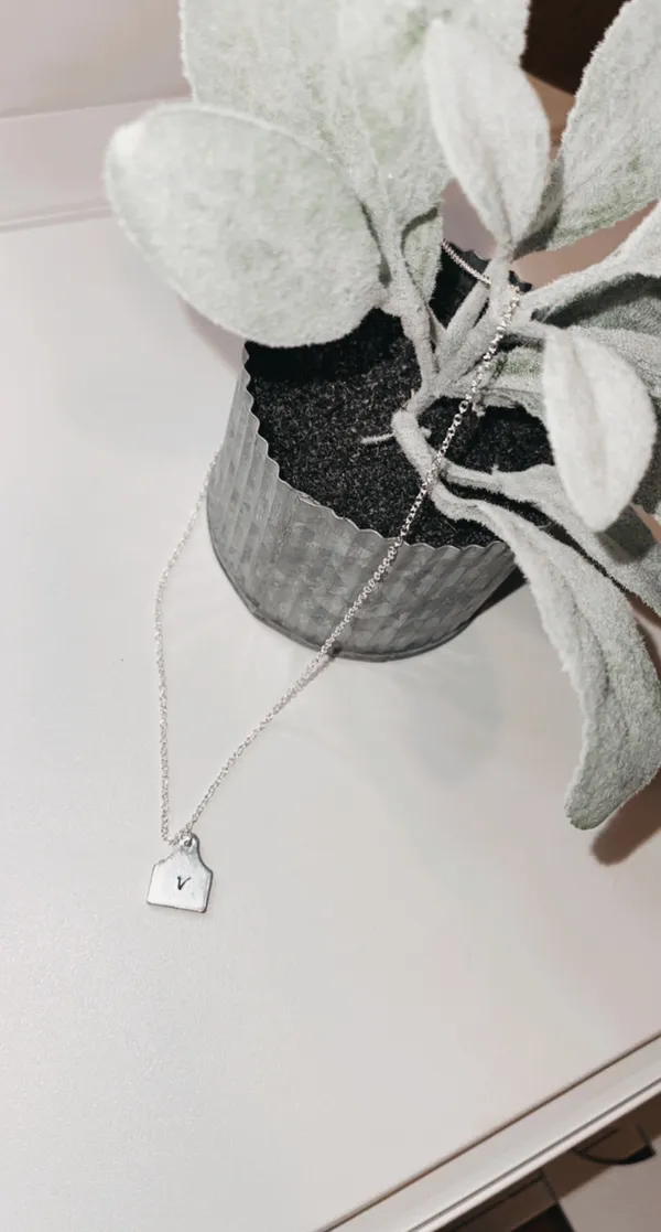 Handmade Custom Stamped Cow Tag Necklace - Image 4