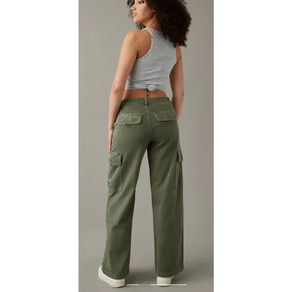✨AE Dreamy Drape Stretch Cargo Super High-Waisted Baggy Wide-Leg Sz 0 Pants✨ - Image 3