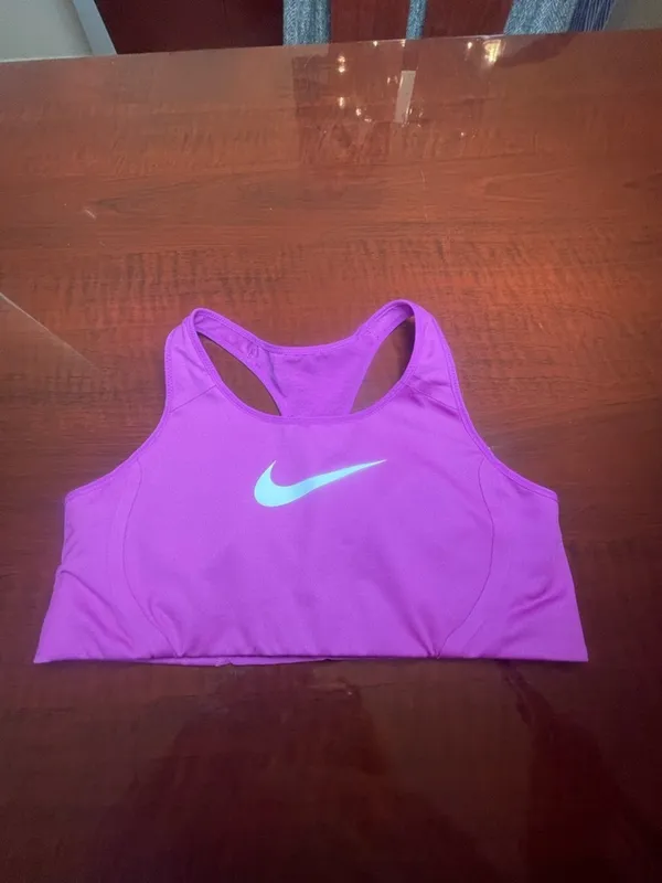 Nike Dri-FIT Magenta Pink Swoosh Sports Bra XL Extra Large Racerback Athleisure - Image 2