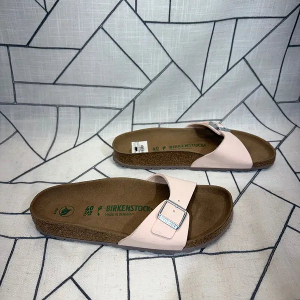 Birkenstock Madrid Sandals 40 Light Pink Vegan Single Strap Slide Shoes - Image 2