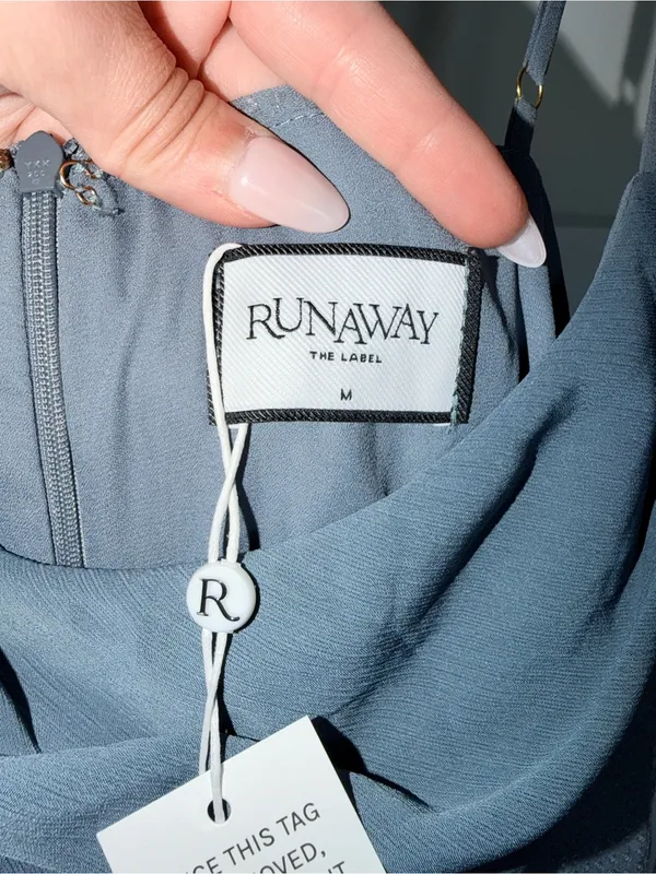 NWT Runaway the Label Seanna Ruched Cowl Mini Dress - Steel - Image 5
