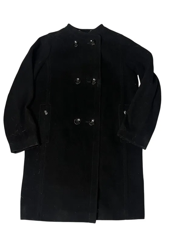 BOGNER Black Coat Virgin Wool Cashmere Blend Double Breasted Womens Size 8 EU 38 - Image 4