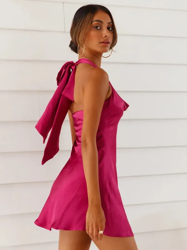 Hello Molly Satin Halter Dress - Image 3