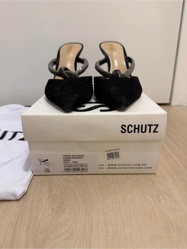 Schutz Nubuck Pearl Pointed Toe Mule - Women's 8.5 - Image 4