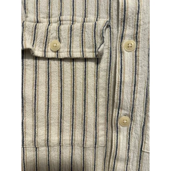 Madewell Perfect Fit Shirt Sz:M Coastal Striped Button Down crushed gauze finish - Image 6