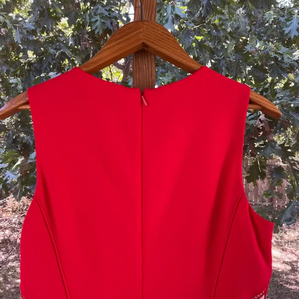 Antonio Melani Women's Poppy Red Sleeveless Sheath Dress Size 8 - Image 4