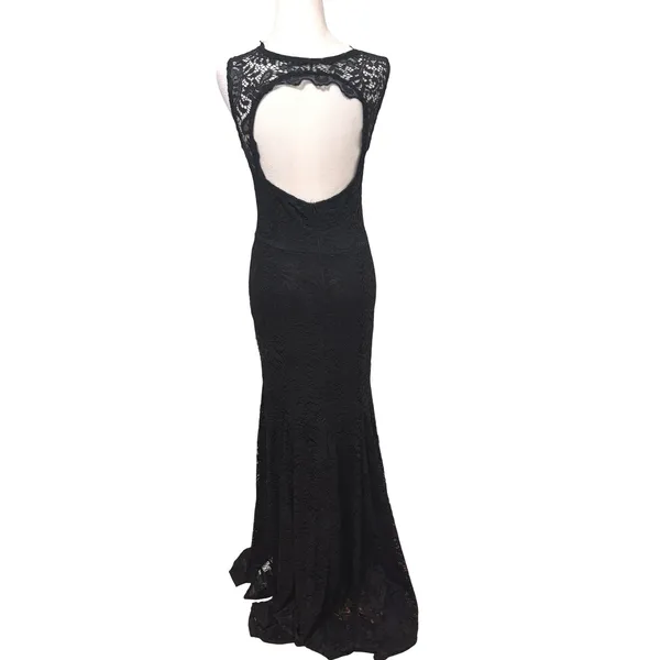 Miusol Lace Maxi Dress Womens S Black Mermaid Evening Gown Formal Prom‎ Wedding - Image 6