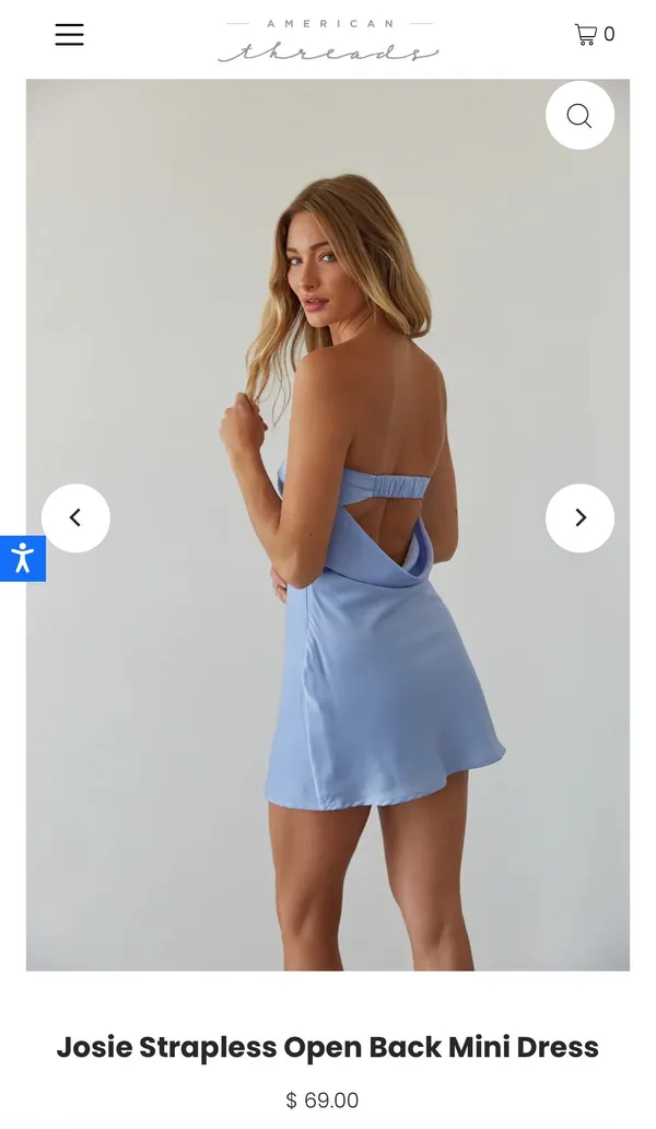 American Threads Josie Strapless Open Back Mini Dress - Image 2