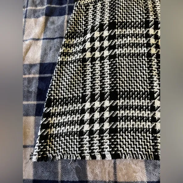 Zara Short pinafore-style dress black and white houndstooth - Image 3