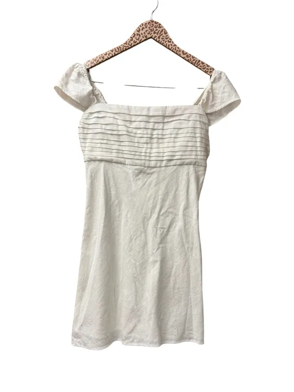 Abercrombie & Fitch A&F Emerson Cap Sleeve Mini Dress Linen White Medium NEW - Image 4