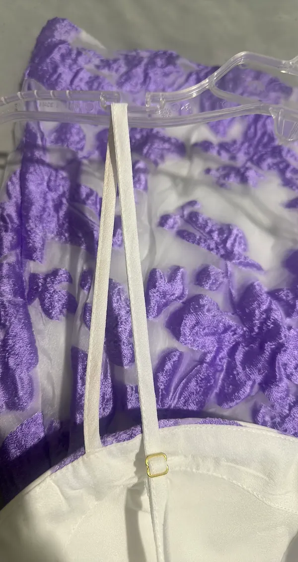 Showpo Purple Jacquard Brailey Mini Dress - Image 6