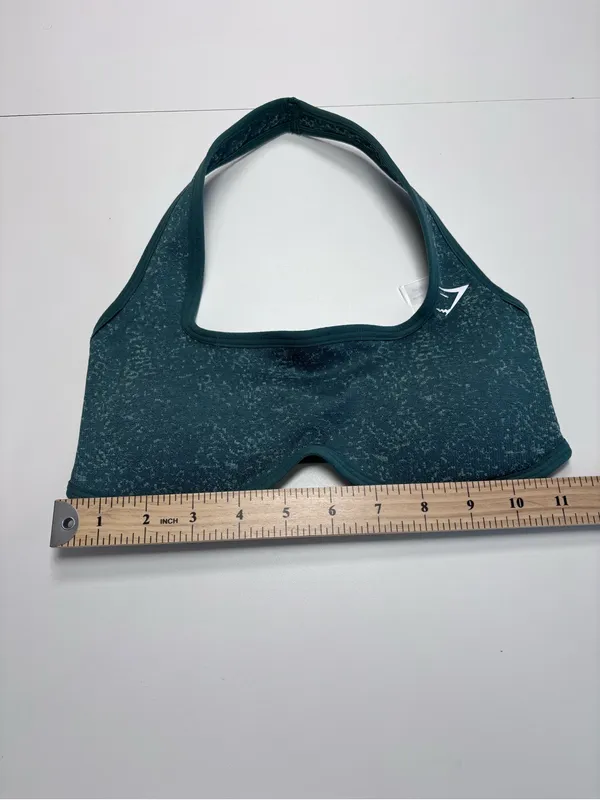 Gymshark Adapt Fleck Halterneck Sports Bra Green Size XS NWOT - Image 6