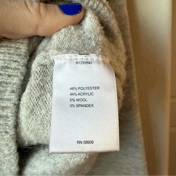 A Loves A Mock Neck Knit Sweater Gray Size Large - Image 4