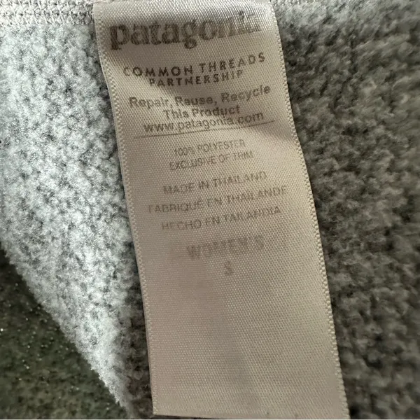Patagonia Women's Better Sweater 1/4-Zip Fleece Pullover Light Gray Small - Image 8