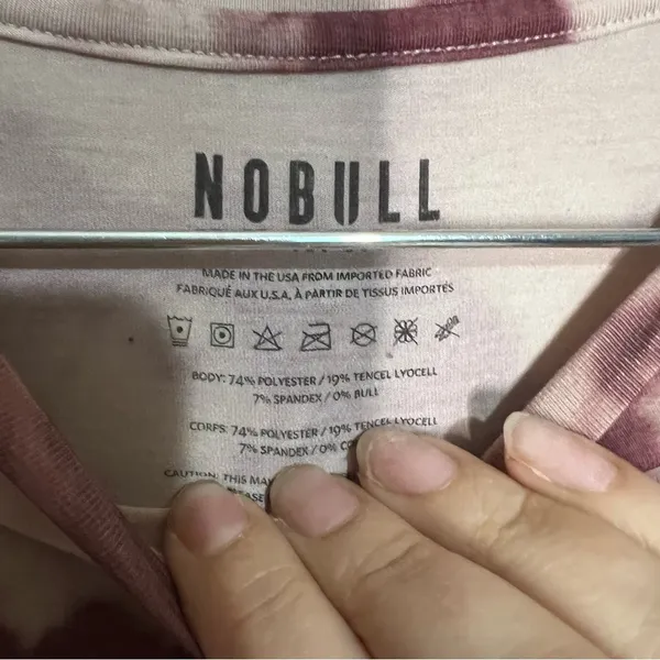 NOBULL Women's‎ Long Sleeve Burgundy Tie-Dye Top - Image 5