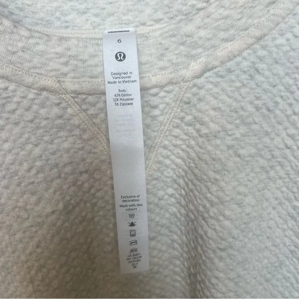 Lululemon Athletica All Yours Crew Bubble Dot Heather Core Grey Cream Size 6 - Image 10