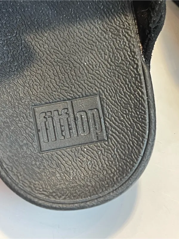 FitFlop Black Glitter MicroWobbleboard Thong Sandals Size US 5 EU 36 Comfort - Image 7