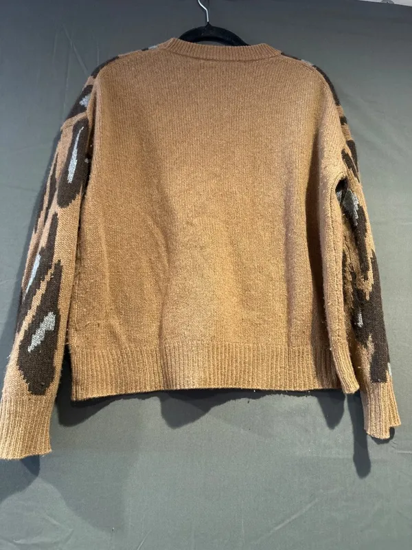 360Cashmere Womens Small 100% Cashmere Sweater Abstract Animal Print Luxury - Image 6