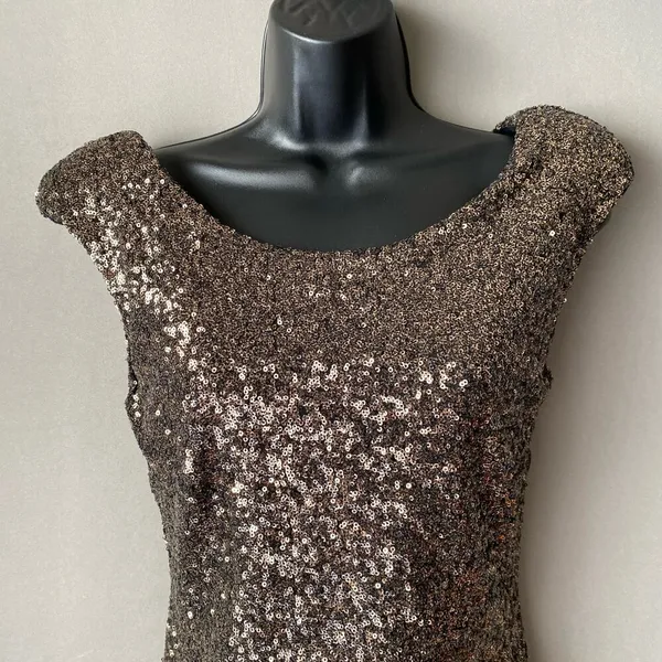 MinkPink sz S gold sequin party mini dress‎ - Image 4