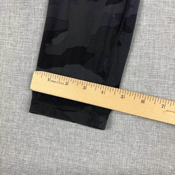 Lululemon Leggings Womens 8 Black Camo High Rise Ankle Pockets Yoga Gym Workout - Image 3