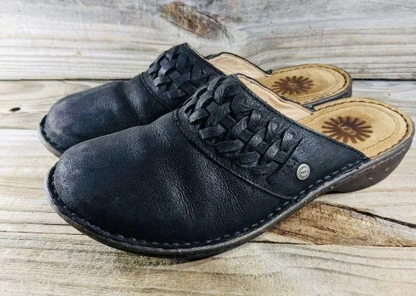 Australia Theresa Black Leather Slip On Clog Mules Size 7 - 1005430 - Image 2