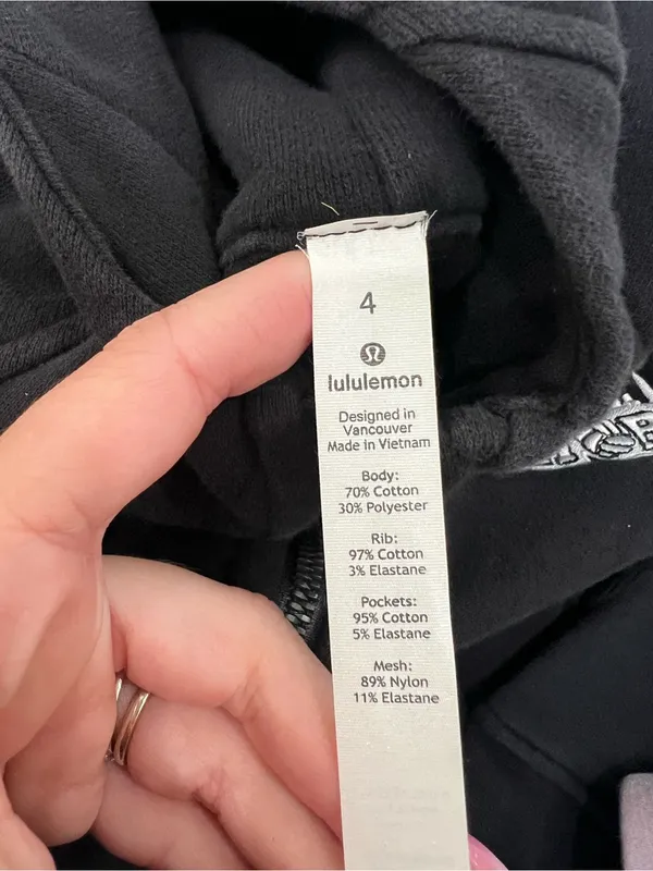Lululemon Black Scuba Hoodie *Light Cotton Fleece Size 4 US - Image 4