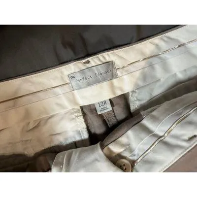 Gap‎ Perfect Trouser Women Crop Capri 12R Mid Rise Tan Beige Brown Pants Pockets - Image 3