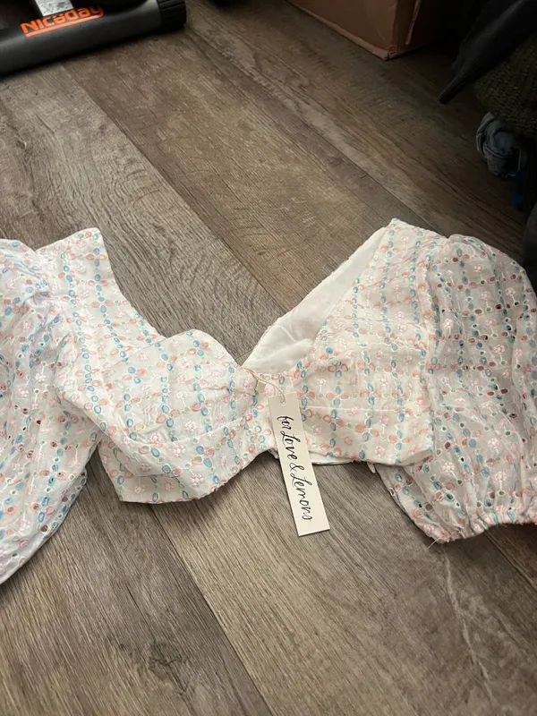 NWT For Love & Lemons Denise Crop Top size small - Image 6