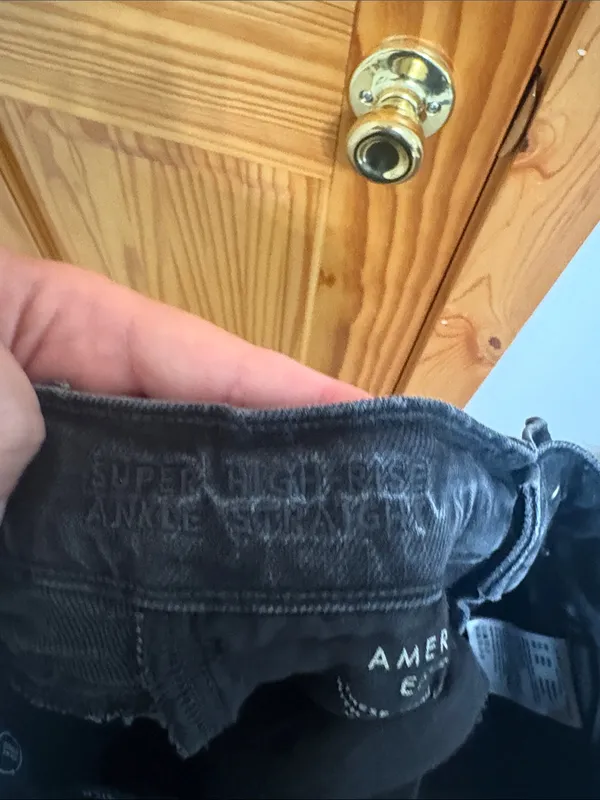 American Eagle Super High-Rise Ankle Straight Black Jeans Size 000 - Image 7