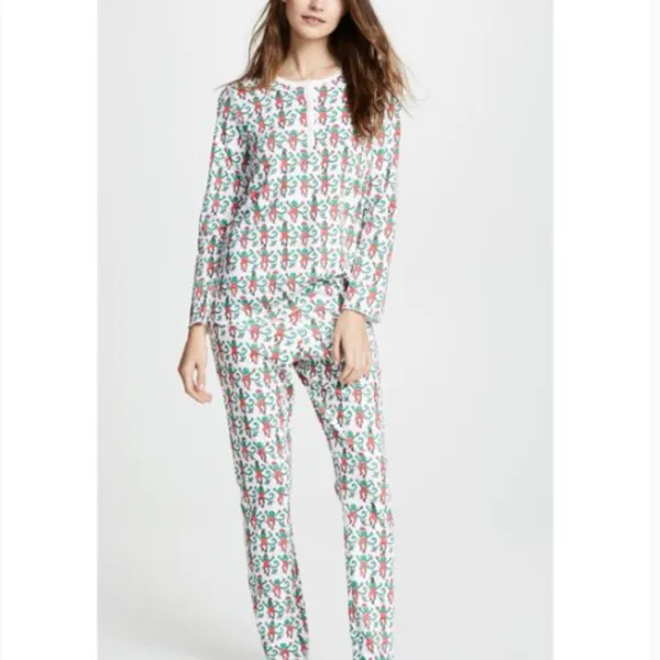 ROLLER RABBIT Women's Monkey Mas Pajamas Christmas Pajamas Size XS Matching Set - Image 14