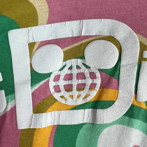 Walt Disney World Spirit Jersey Womens Medium Pink Green 70s Swirl Long Sleeve M - Image 10
