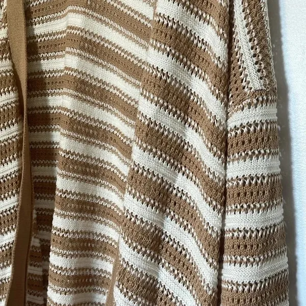Daily thread cream and beige knitted sweater cardigan NWT - Image 5