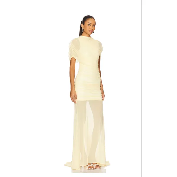Amanda Uprichard Evianna Gown in Cornsilk Yellow Size Small - Image 3