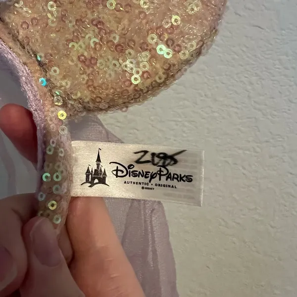 Disney Parks White Sequin Iridescent Rainbow Pastel Fairy Headband Minnie Ears - Image 4