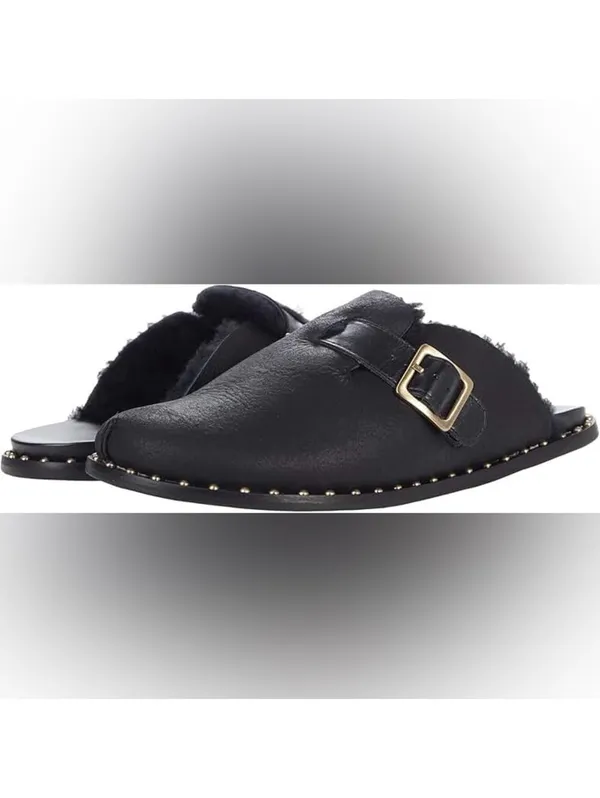 New Massimo Matteo Alejandra Black Fuzzy Slip On Mule Womens 6 - Image 2