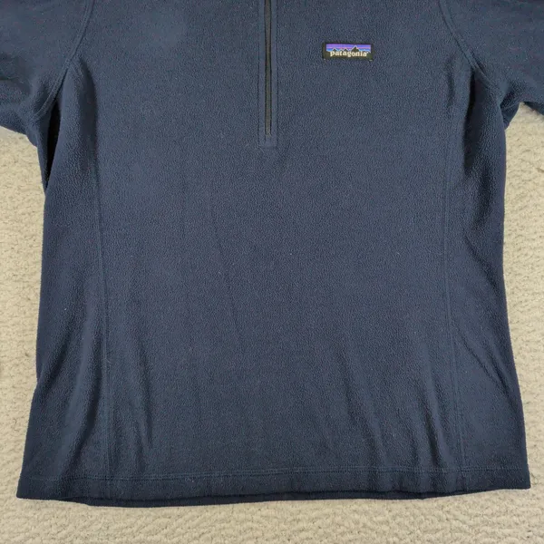 Patagonia Womens Micro D Quarter-Zip Fleece Pullover Navy Blue 26276 Size M - Image 8