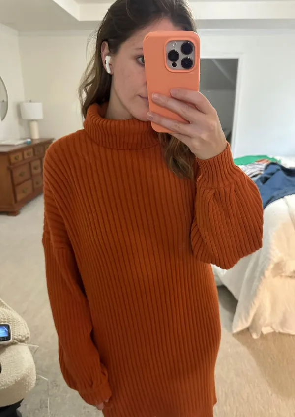 Orange Sweater Dress - Image 2