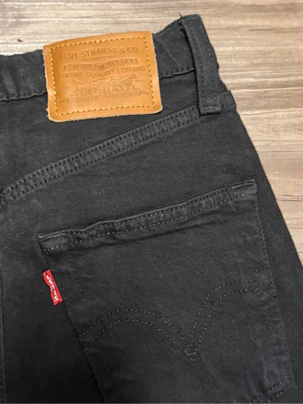 Levi’s Premium Ribcage Straight Ankle Jeans W23 L27 Black Sprout Big E - Image 5