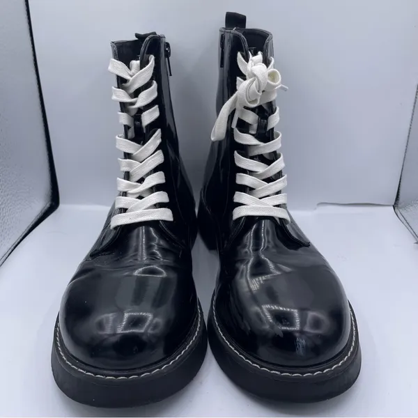 Rocket Dog lace-up combat moto boots Size 10 - Image 6