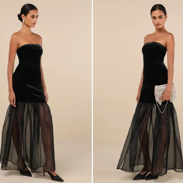 LULUS Prom Wedding Holiday Sexy Elegant Chic Vixen Velvet Cocktail Maxi - Image 2