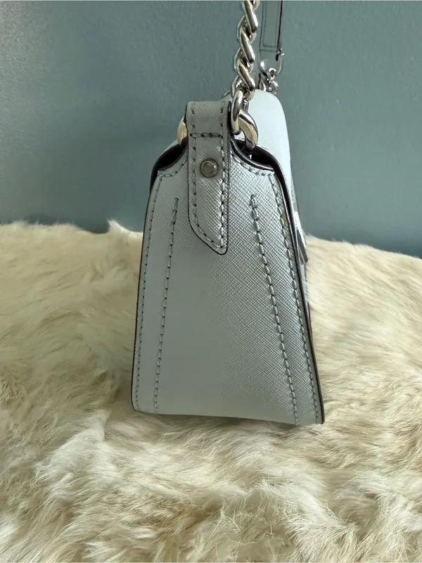 Michael Kors Sylvia Soft Sky Small Flap Leather Crossbody - Image 4