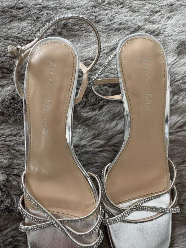 Betsey Johnson Silver Rhinestone Heels 7.5 - Image 3
