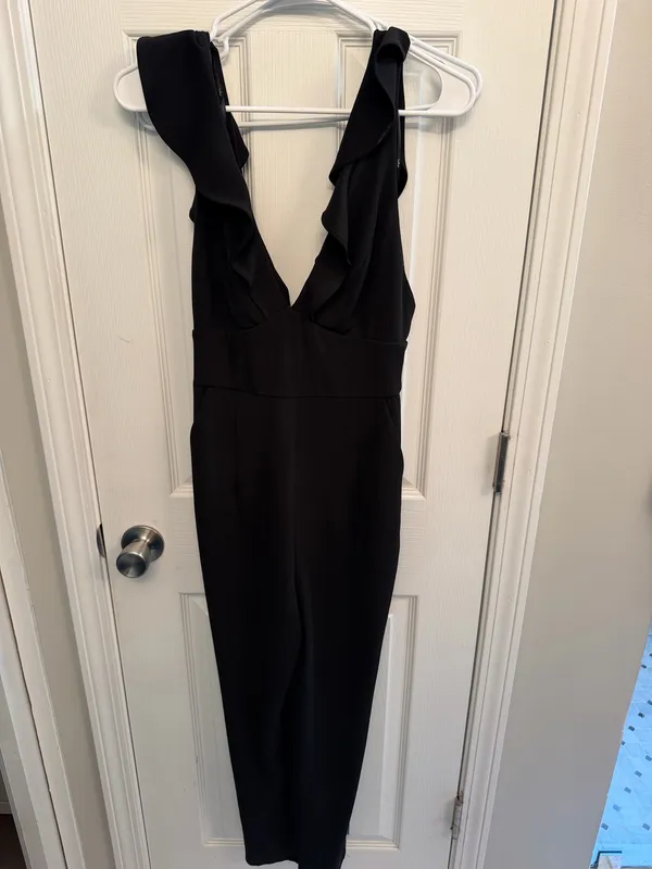 Lulus Black Ruffled Jumpsuit Leilani - Image 3