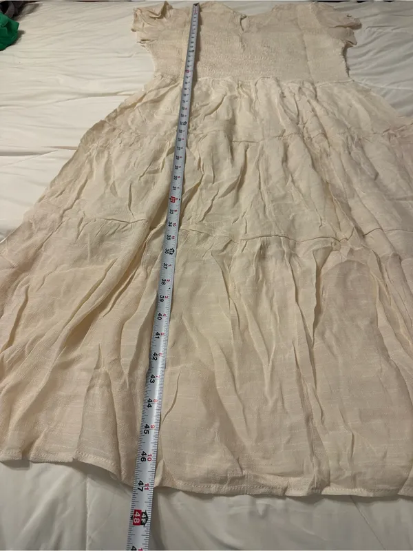 Perch by Blu Pepper Women's Cream Smocked Tiered Midi Dress - NWOT - Size 2x - Image 11