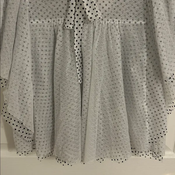 Anthropologie Maeve Short Sleeve Bow Collared Sheer Swing Blouse NWT Size XS - Image 8