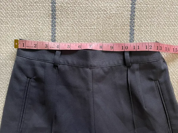 High Waisted Tapered Leg Trouser Blue Size 26 - Image 3