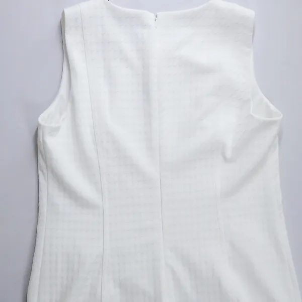 Tommy Hilfiger Shift‎ Dress 8 White Textured Pique Pocket Sleeveless Mod Preppy - Image 11