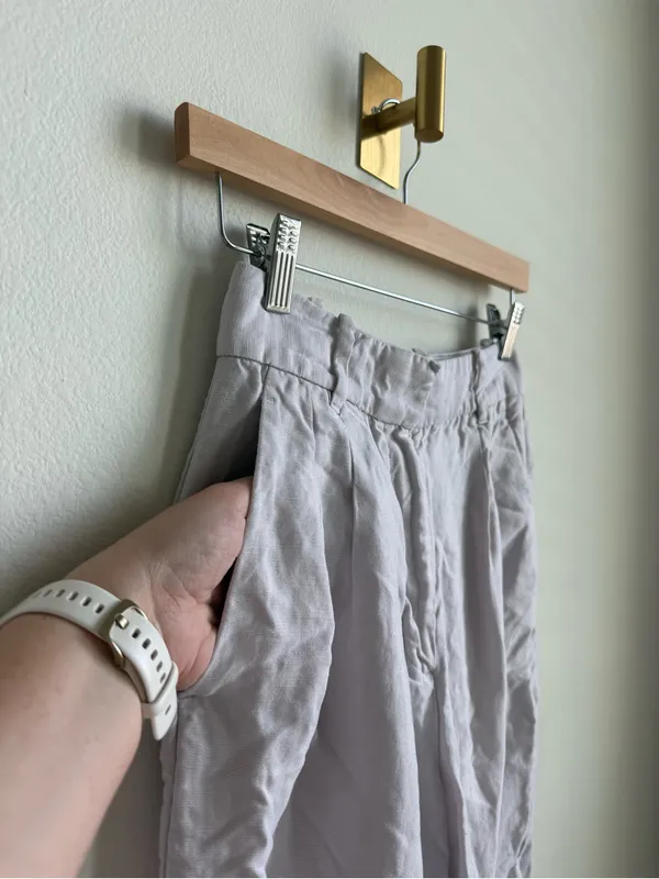 Aritzia Wilfred The Effortless Pant London Grey Linen Lyocell Wide Leg Size 4 - Image 6