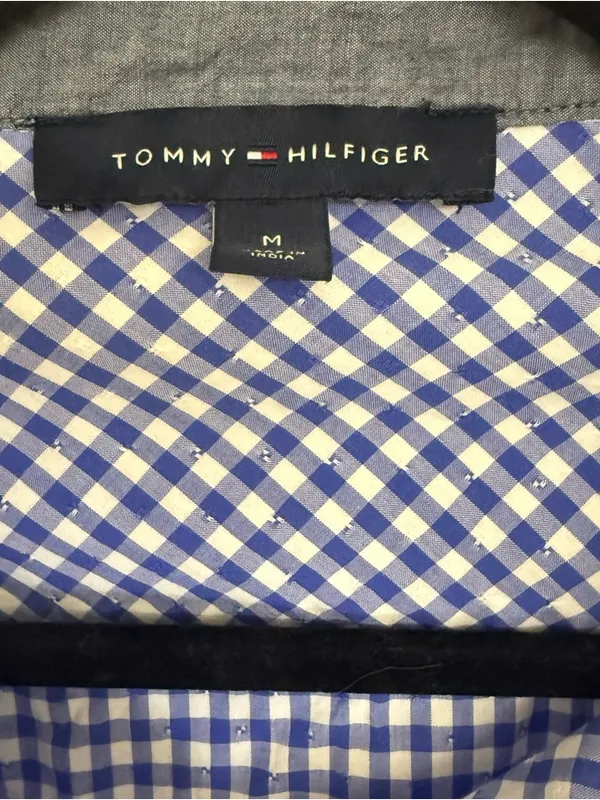 Tommy Hilfiger Blue and White Gingham Button-Down Shirt - Image 4